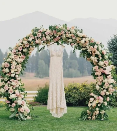 Large floral wedding backdrop