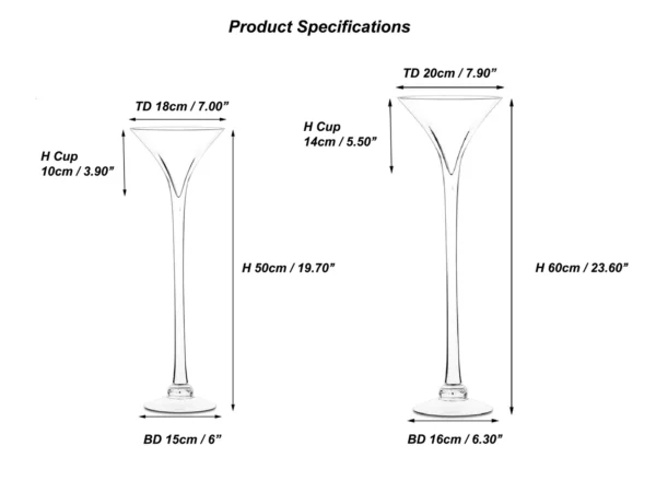 Martini Glass Centrepiece - Product Specifications