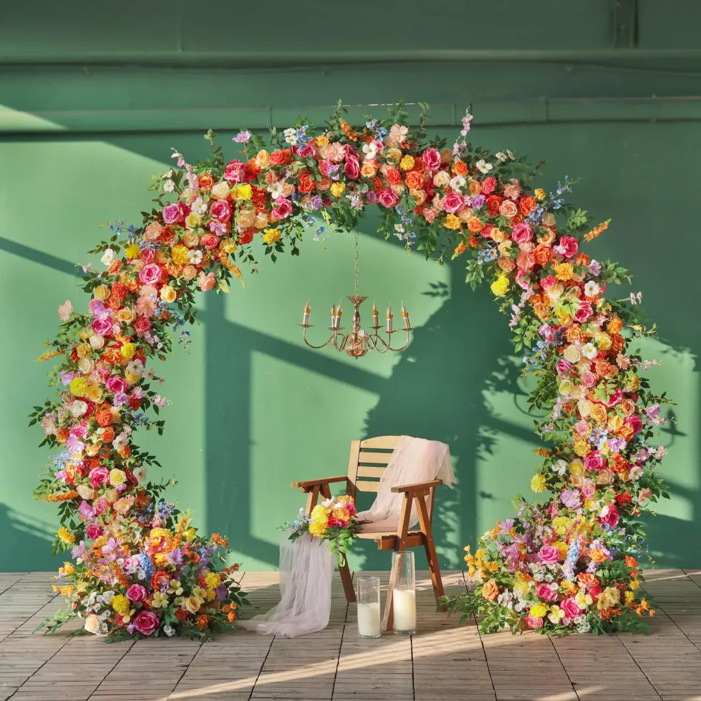 White Rose Floral Wedding Arch