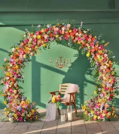 White Rose Floral Wedding Arch